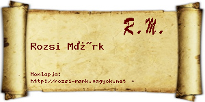 Rozsi Márk névjegykártya